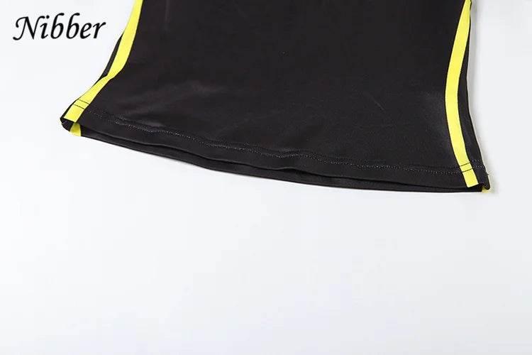 Nibber Women Tracksuit 2 Piece Set Stroke Tight Hipster Letter Print Sporty Casual Crop Tops+Shorts Vitality Matching Outfits - Empire P.E