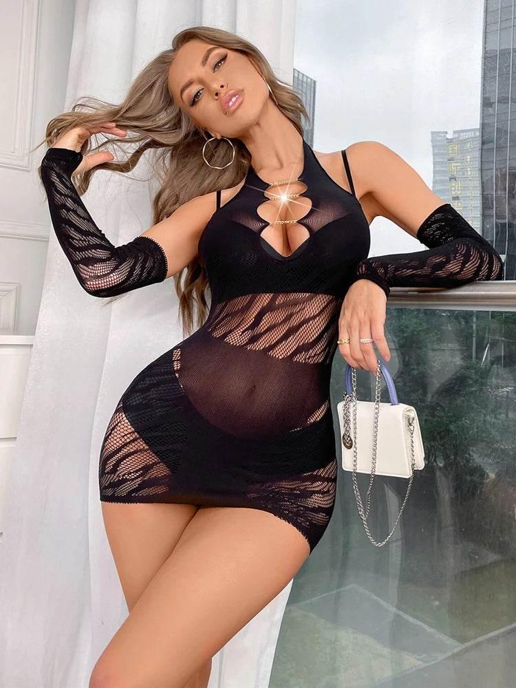 Hollow Out Sexy Lingerie Lace Fishnet - Empire P.E