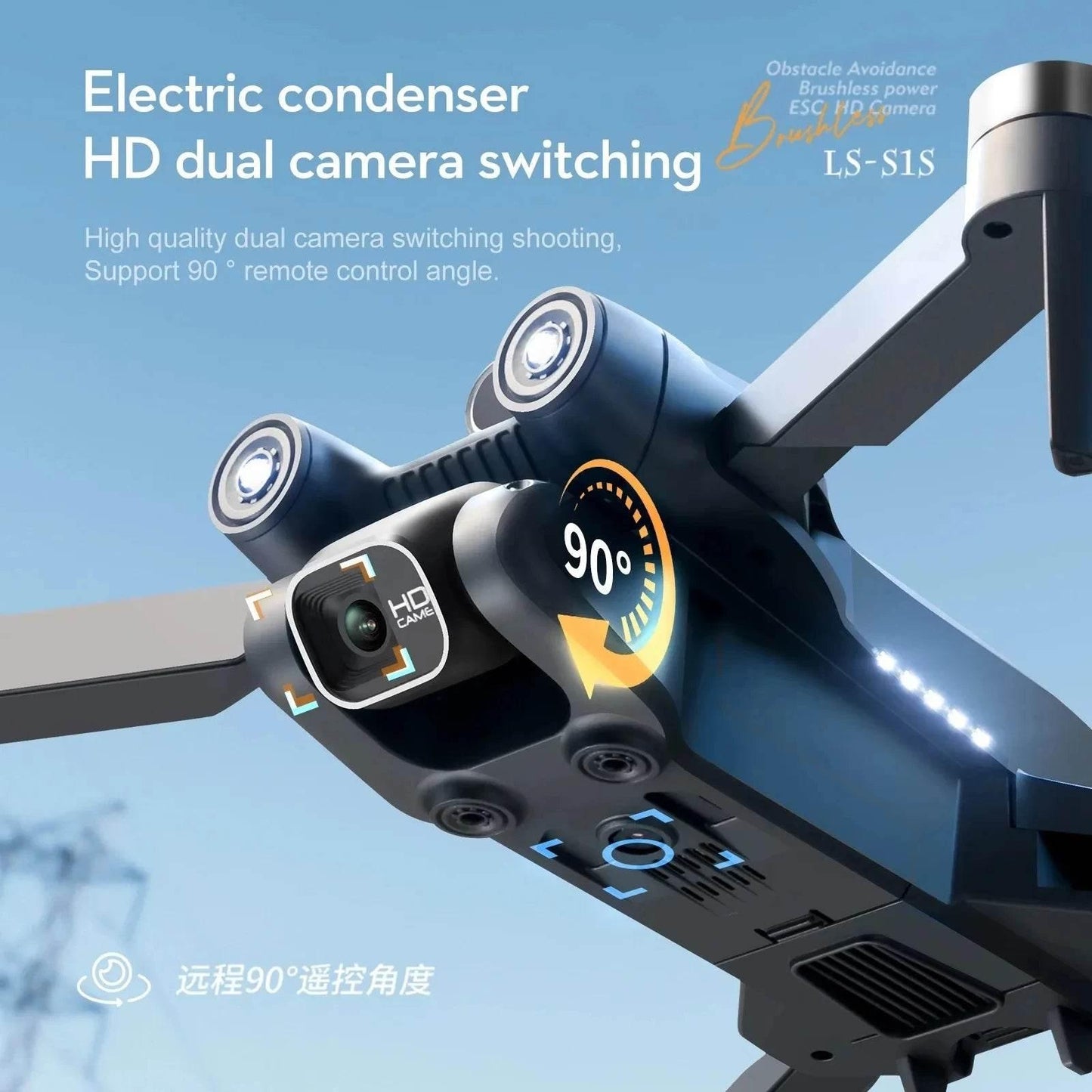 New S1S Mini Drone Caméra 8K Professional Brushless Motor Dron Obstacle Avoidance HD Dual Camera Foldable Quadcopter Toys - Empire P.E
