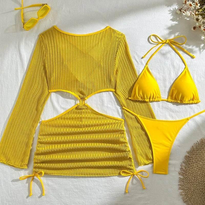 2025 Sexy Bikinis Female Swimsuits Women's Three-Piece Brazilian Bikini Set - Empire P.E