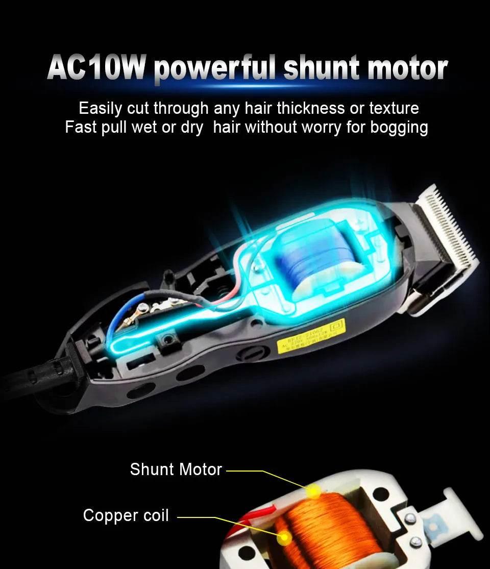 WALUX Professional AC220-240V Hair Clipper 10W Powerful Hair Trimmer Home Man Shaver 2M Cable Hair Cutting Machine 8 Guard Combs - Empire P.E
