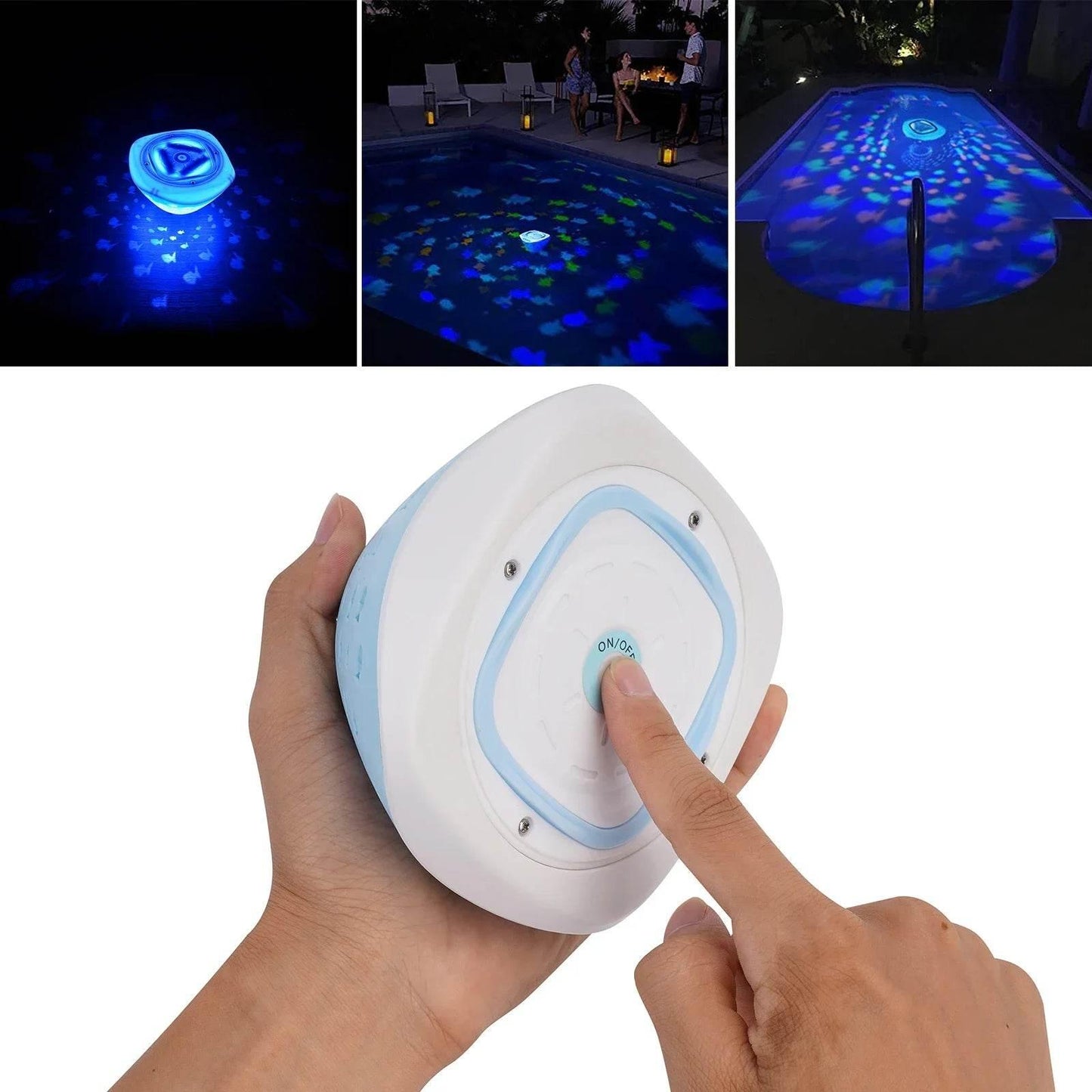 Swimming Pool Lights 4 Colors 5 Mode Cute Fish Pattern Light Underwater Pool Party Lights Floating Projector Lights Garden Decor - Empire P.E