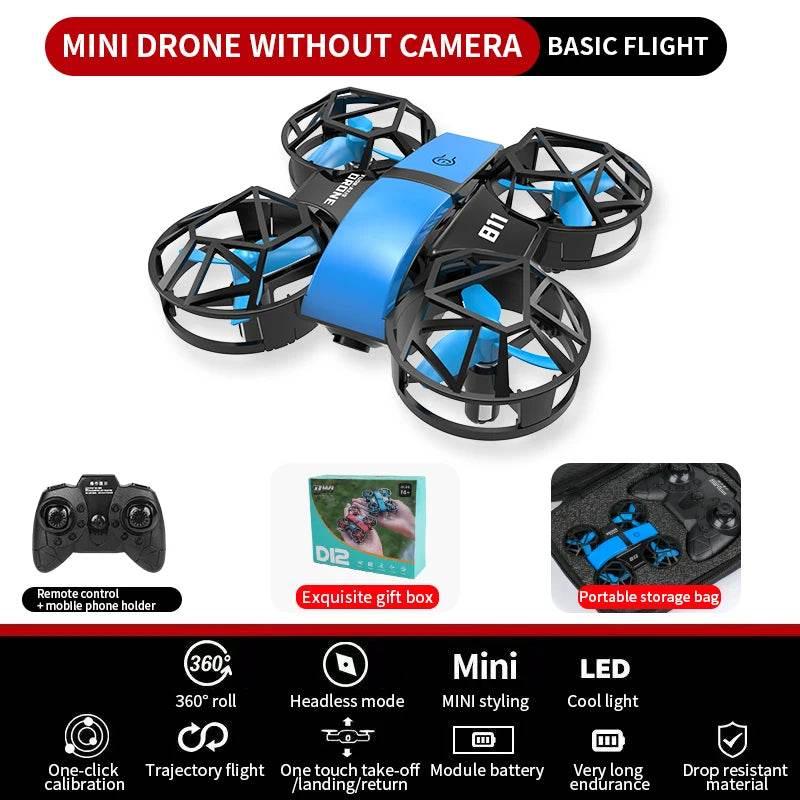 Dowellin D12 Drone Mini Remote Control Aircraft New Children's Toy HD Dual Camera Fixed Height RC Quadcopter Starter Gifts - Empire P.E