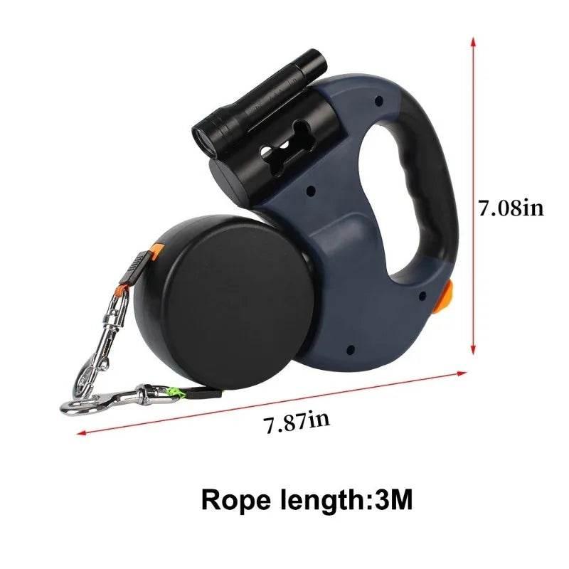 Double dog Leash Light retractable roulette double end leash Portable rotating pet leash for 2 dogs walking pet supplies - Empire P.E