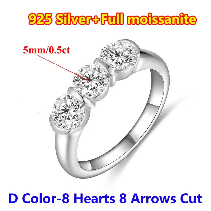 D Color Women Moissanite Ring s925 Silver - Empire P.E