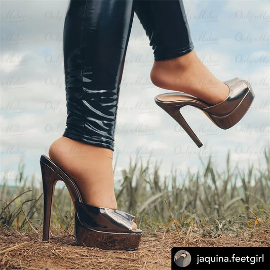 Peep Toe Stiletto High Heels - Empire P.E