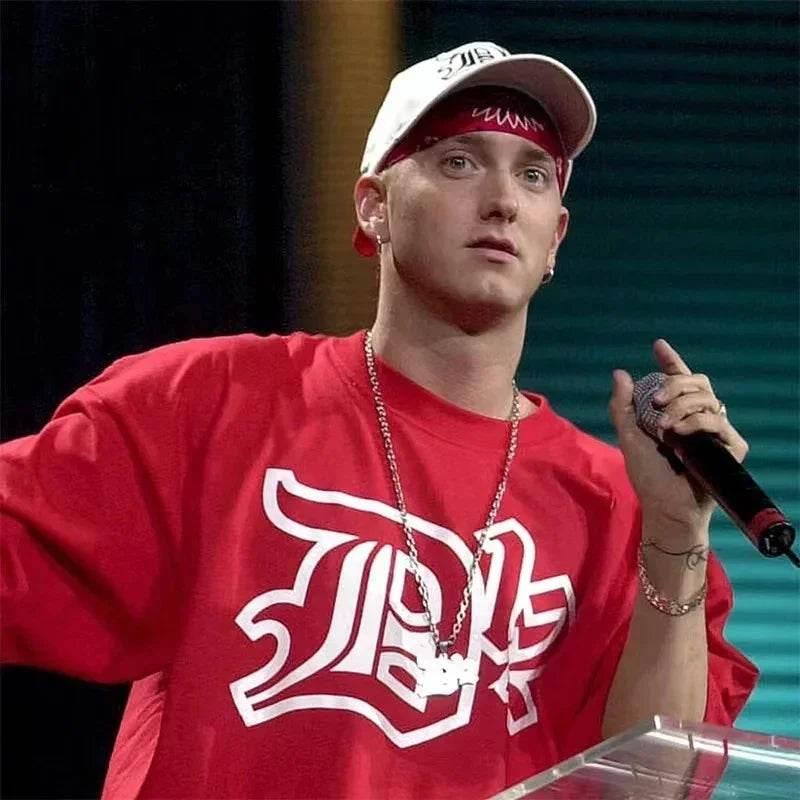 Rap singer Eminem's same pattern printed Tshirt for womenloose top style fashionable oversized hip-hop Tshirt for women - Empire P.E