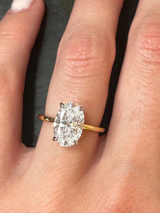 925 Sterling Silve Gorgeous Shiny 1-8CT Zircon Oval Stone Ring - Empire P.E