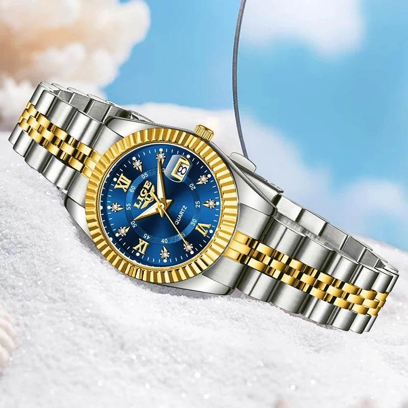 LIGE Top Luxury Watches For Women Vintage Fashion Ladies Watch Waterproof Date Stainless Quartz Wristwatches Reloj Mujer 2025 - Empire P.E