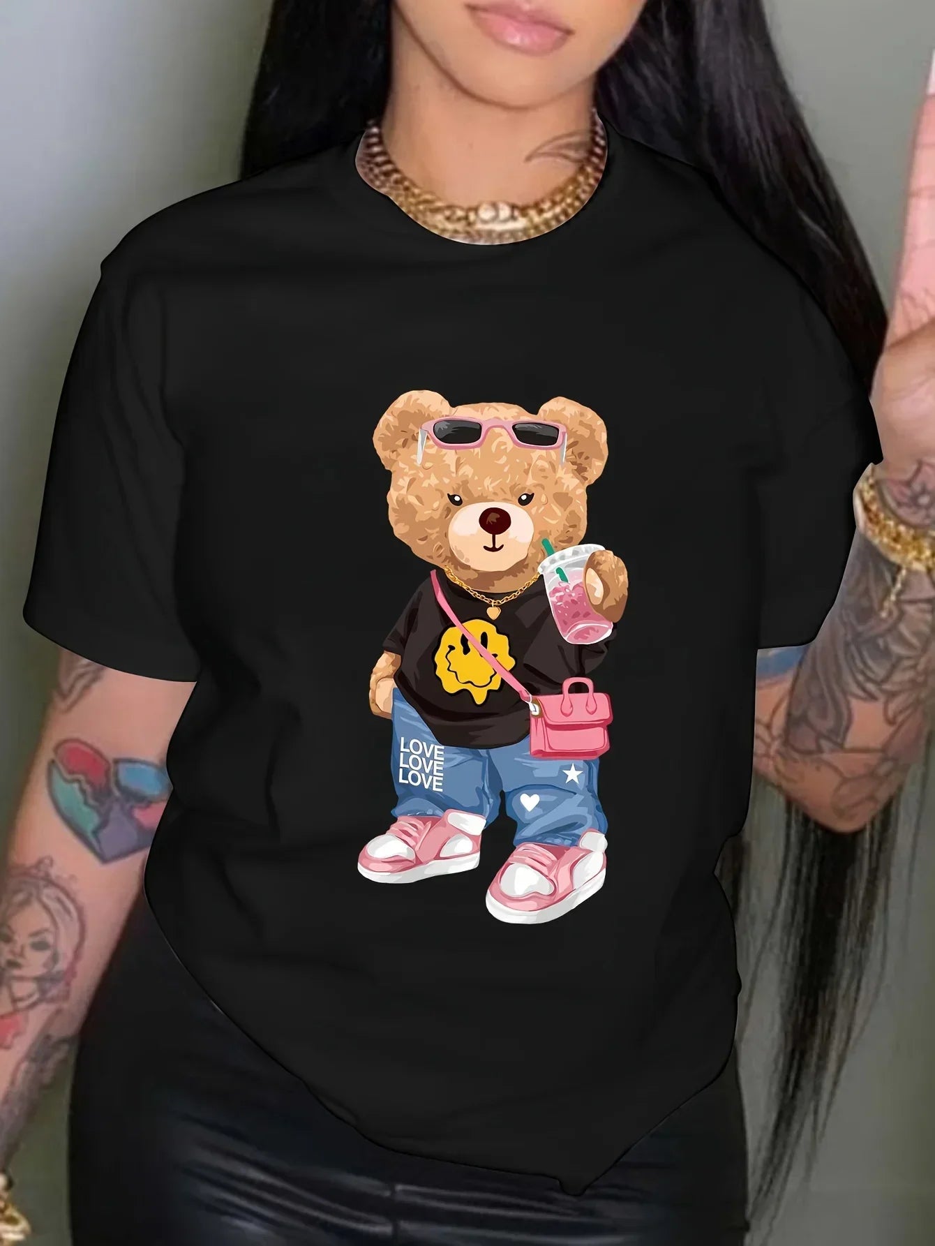 kawaii Little Bear Print T-shirt Short Sleeve - Empire P.E
