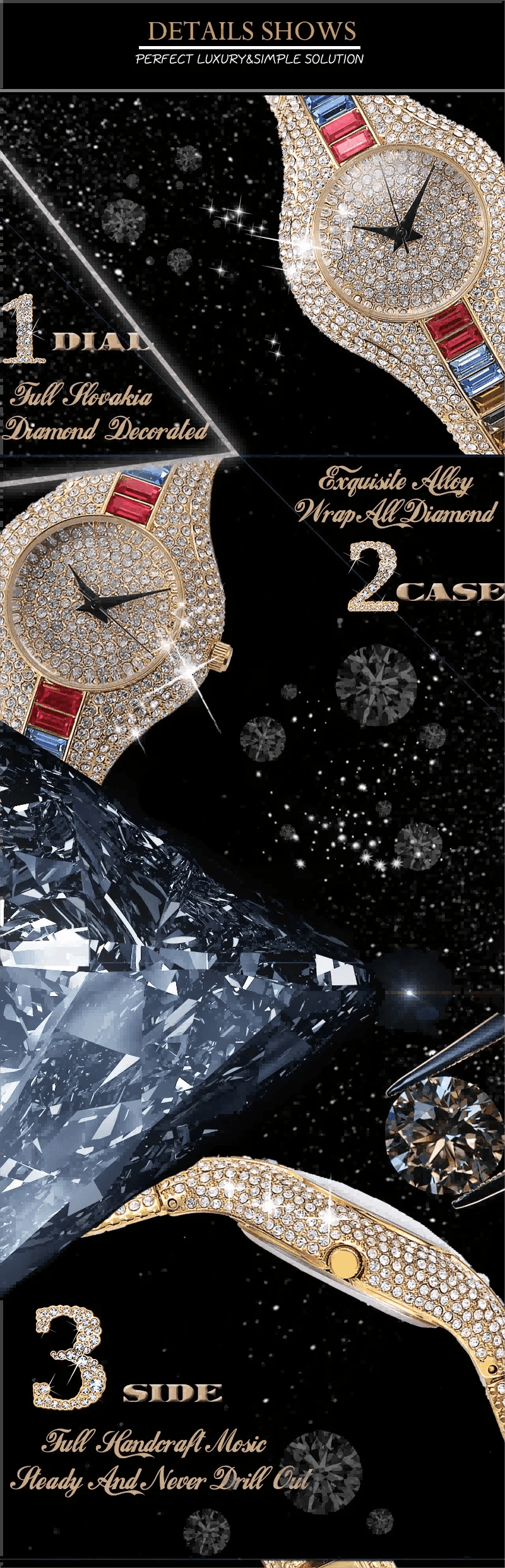 Luxury Iced Watches Women Brand Rainbow DIamond - Empire P.E
