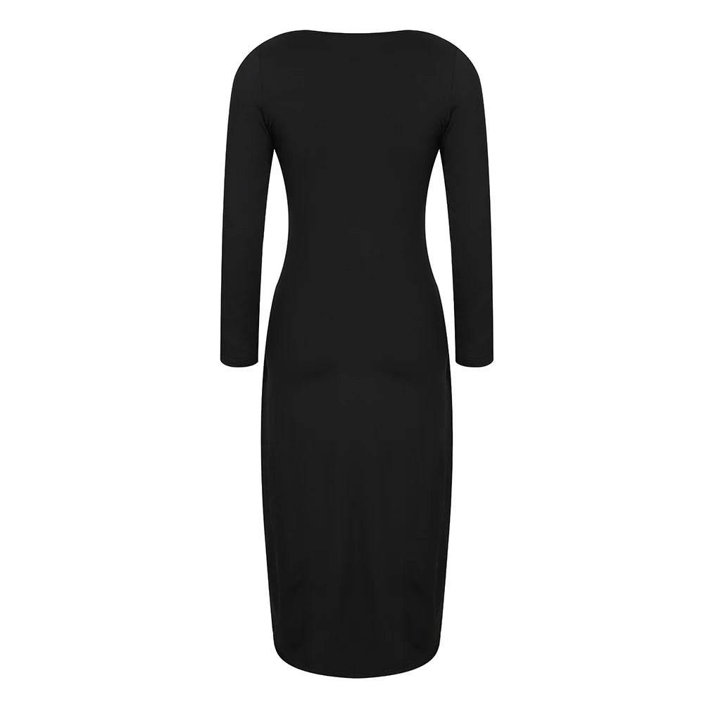 Black Elegant Women Dress 2025 Spring Bodycon Korean Fashion Party Slim Fit Formal Occas Dress Vestidos Sexy Femal Clothing M XL - Empire P.E
