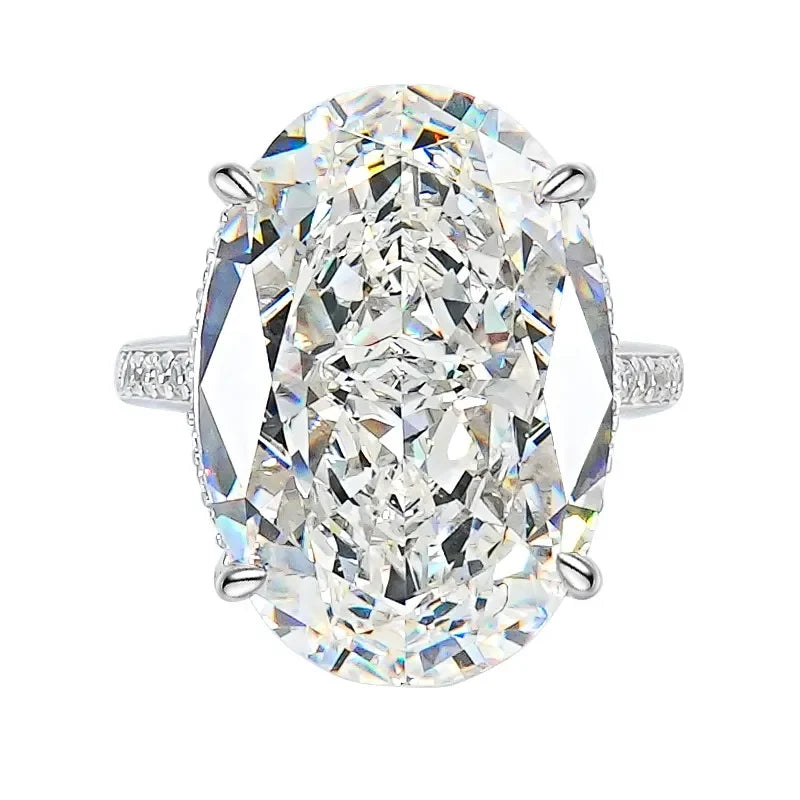 Big Luxury Lab Diamond Ring 20ct Vintage 100% Silver 925 - Empire P.E