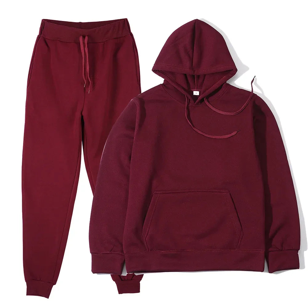 Sports Suits Fashion Tracksuit Hoodies + Pants Two Pieces Sets
