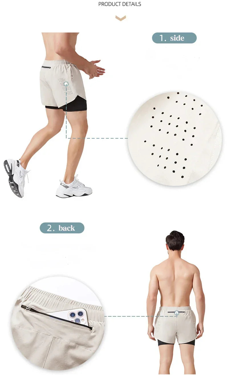 Sport Shorts Men Sportswear 2 In 1 Short - Empire P.E
