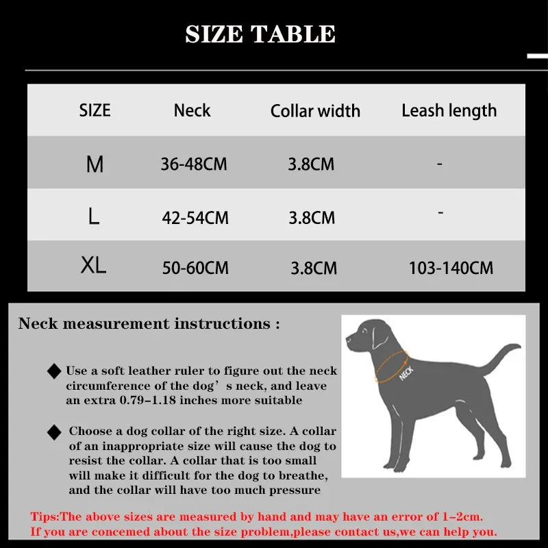 Pet Dog Collar Leash Set Nylon Material Durable Dog Collar Reflective Leash Pet Tactical Training Dog Collar Large Dog Leash Set - Empire P.E