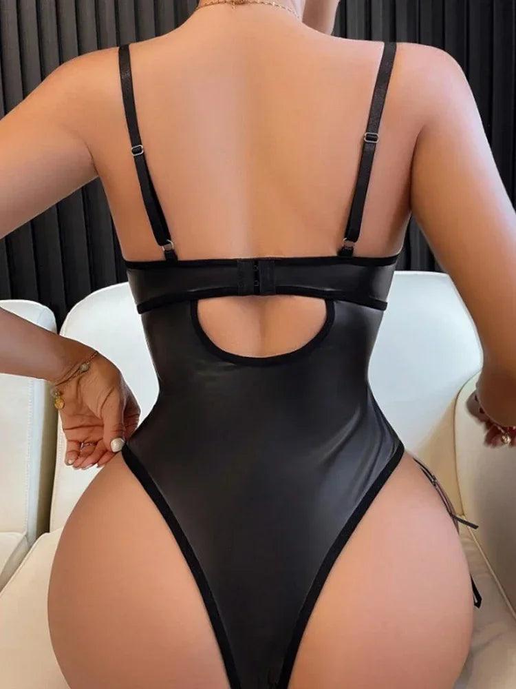 Toucheart Sexy Sexy Pajamas Fishnet PU Leather - Empire P.E