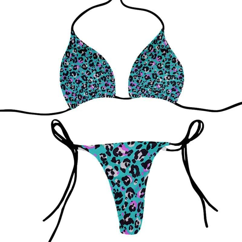 Fashion sexy bikini suit women's two-piece swimsuit leopard print summer ladies beachwear push-up swimsuit women's clothing - Empire P.E