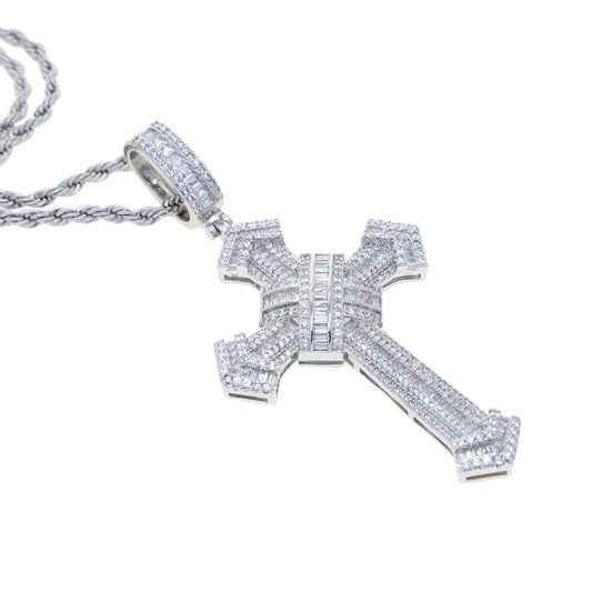 2025 New Cross Pendant Iced Out Zircon Necklace