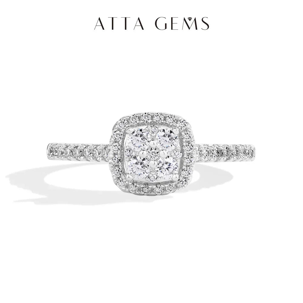 Clover Moissanite Rings for Women D VVS1 Lab Diamond S925 Silver - Empire P.E