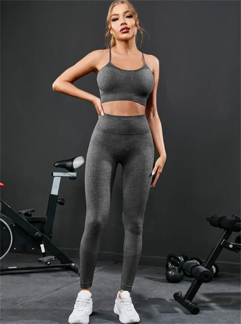 2 Pieces Women's Tracksuit Seamless Yoga Set - Empire P.E