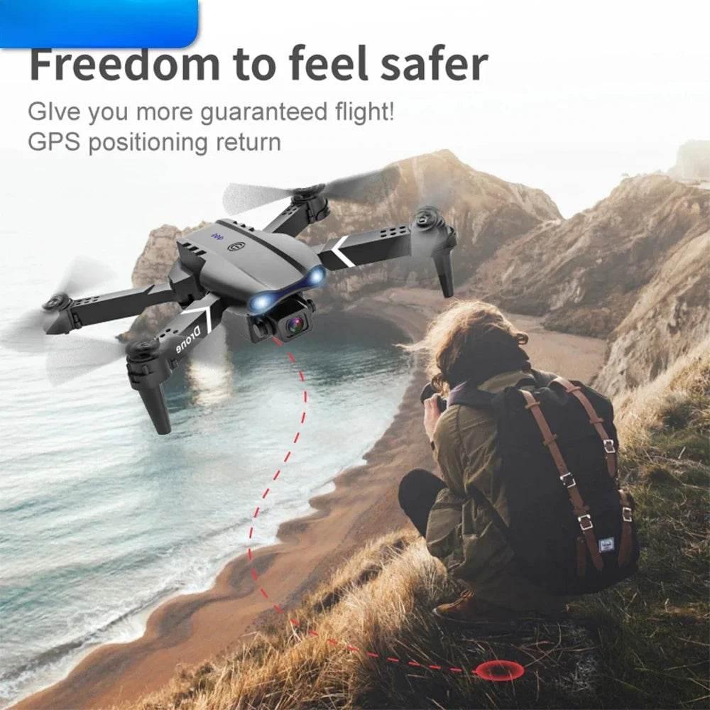 E99 Quadcopter Folding Drone Remote Control Handle Four Axis Aircraft HD Photography UAV Altitude Fixation - Empire P.E