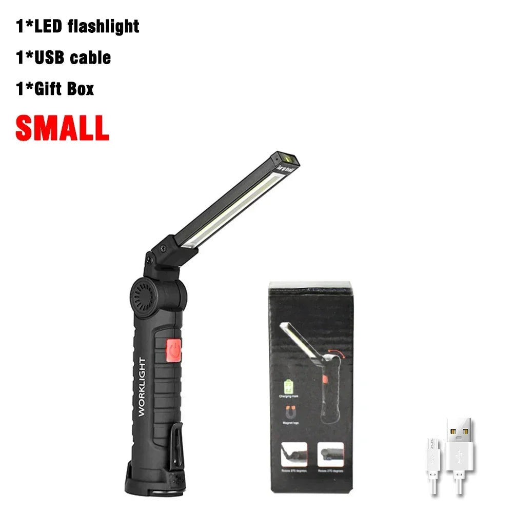 COB LED Work Light Dimmable USB Rechargeable LED Flashlight - Empire P.E