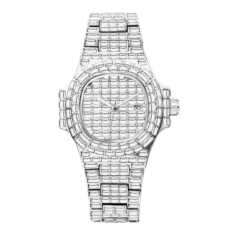 Luxury Men Square Diamond Wristwatch - Empire P.E