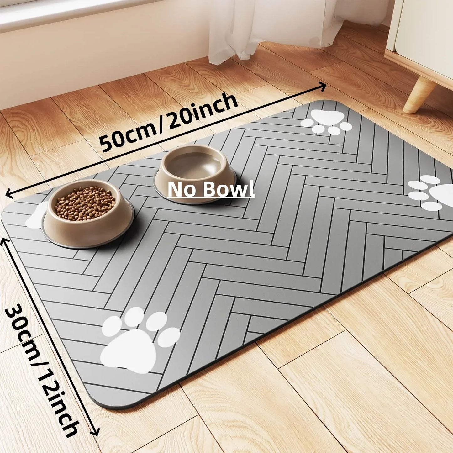 Pet Feeding Mat-Absorbent Waterproof Rubber Backing - Empire P.E