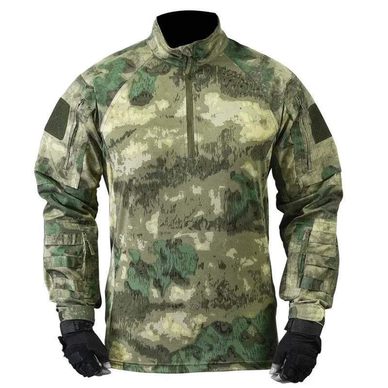 Tactical Shirts Combat Shirt Men Clothing Long Sleeve T-Shirts Breathable Airsoft T-shirt Camo Quick-dry Paintball T-Shirt Tops - Empire P.E