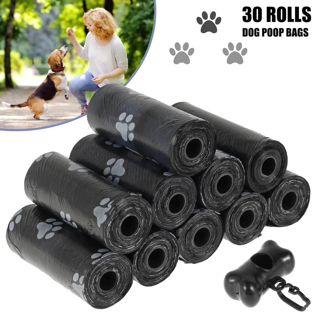 10/30/50Roll Dog Poop Bags Disposable Pet Waste Bags Dog Waste Bags Design Pet Poop Clean Pick Up Bone Bag Dispenser Tools - Empire P.E