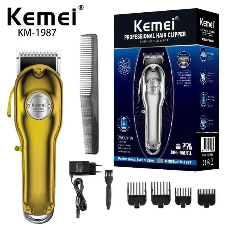 Kemei KM-1987 Electric Hair Clipper Fast Charging and 5 Hours Long Time Working Hair Trimmer Hair Cutting Machine for Men - Empire P.E