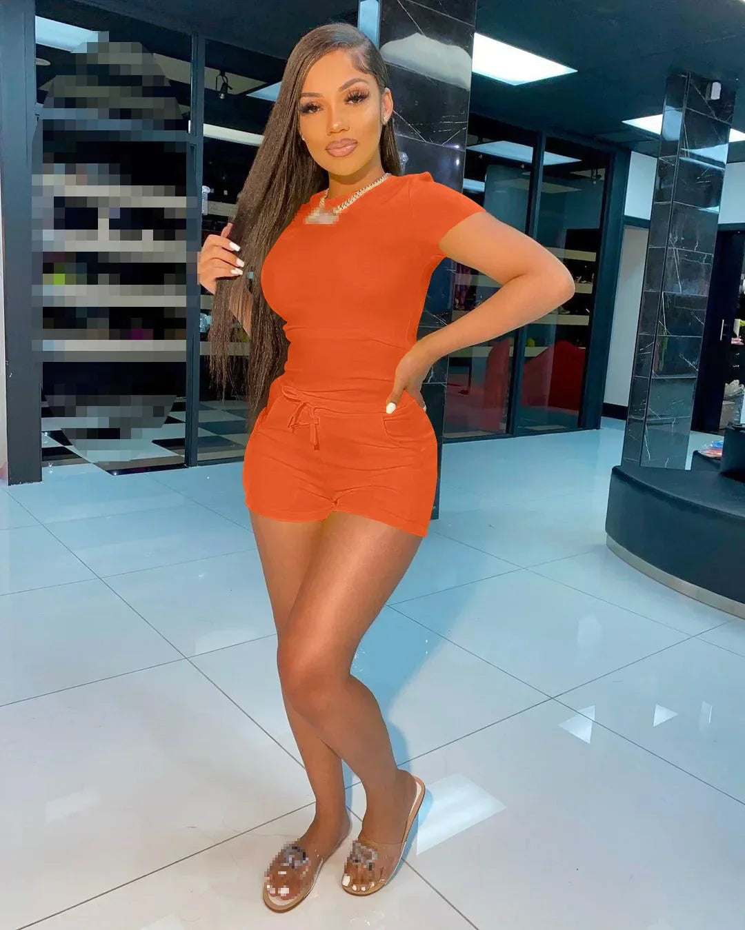 2 piece outfit shorts sets crop top - Empire P.E