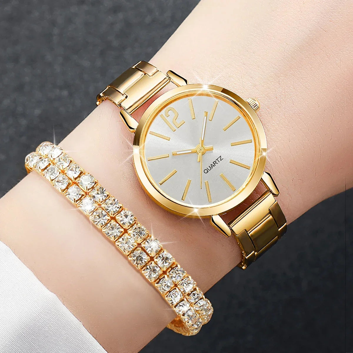 6PCS/Set Women's Quartz Watches Diamond Bracelets Set - Empire P.E