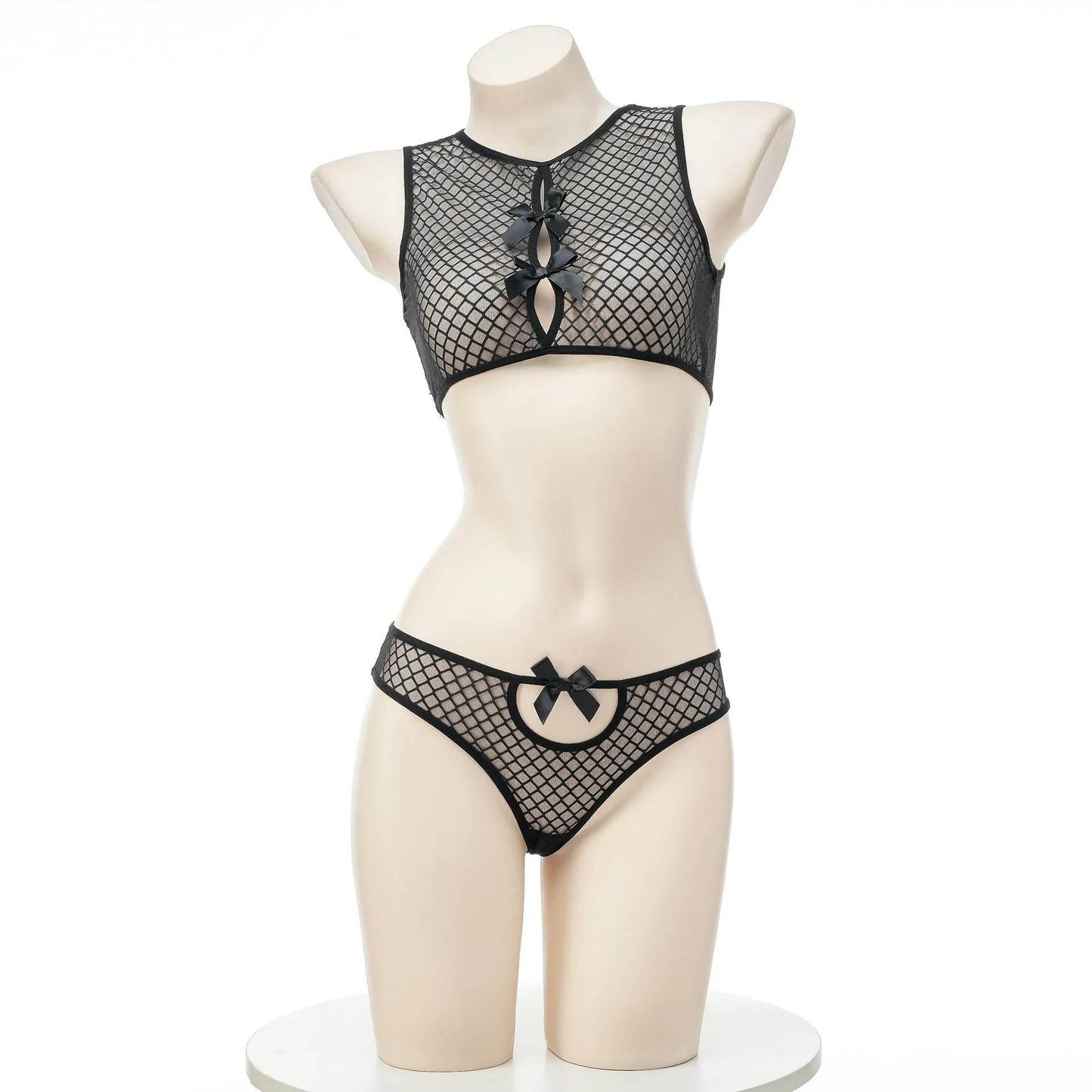 New Black Mesh Bikini Hollow Out Fishnet - Empire P.E
