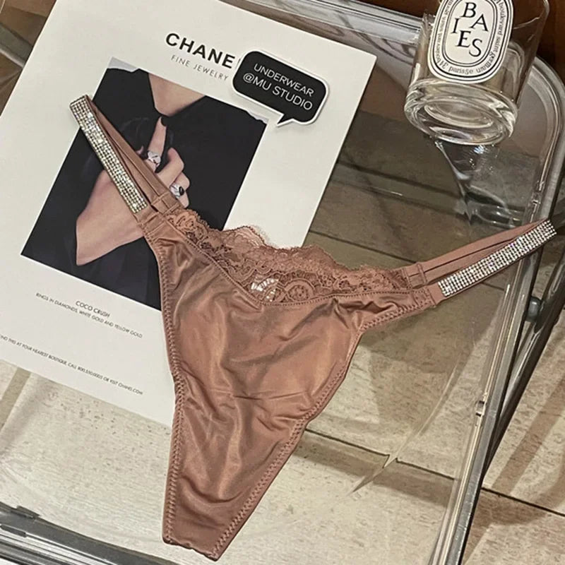 Lace Rhinestone Sexy Women Panties Seamless Underwear - Empire P.E