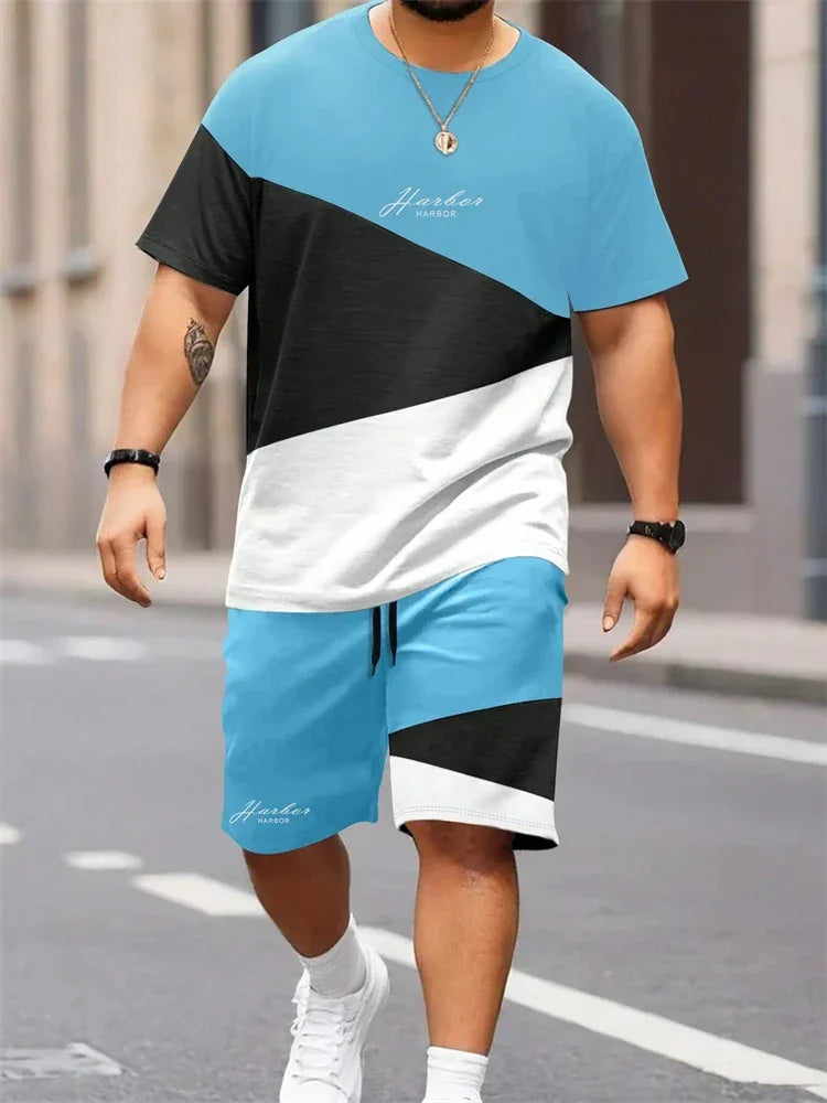 Summer Men Short Sleeved Drawstring Shorts Tracksuit - Empire P.E