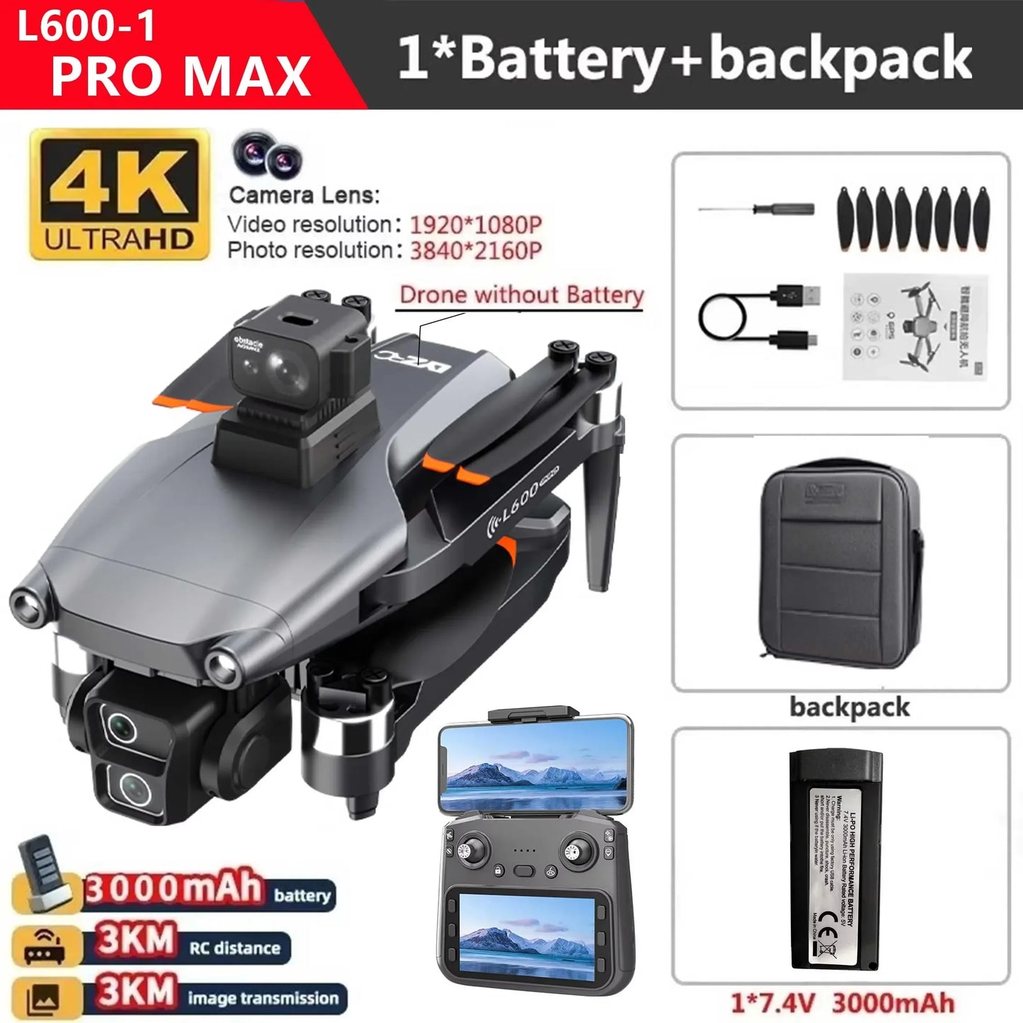 Pro MAX GPS Drone 4K Professional HD Dual Camera - Empire P.E