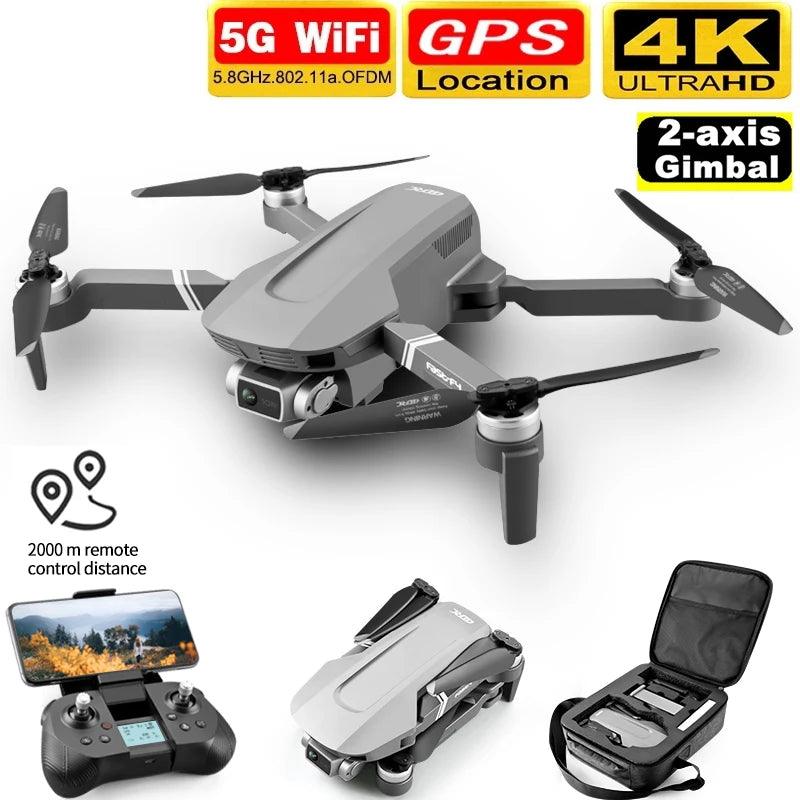 F4 Drone GPS 4K HD Mechanical Gimbal Camera System Supports TF Card Drones RC Quadcopter Stabilier Distance 2km Flight 25 Min - Empire P.E