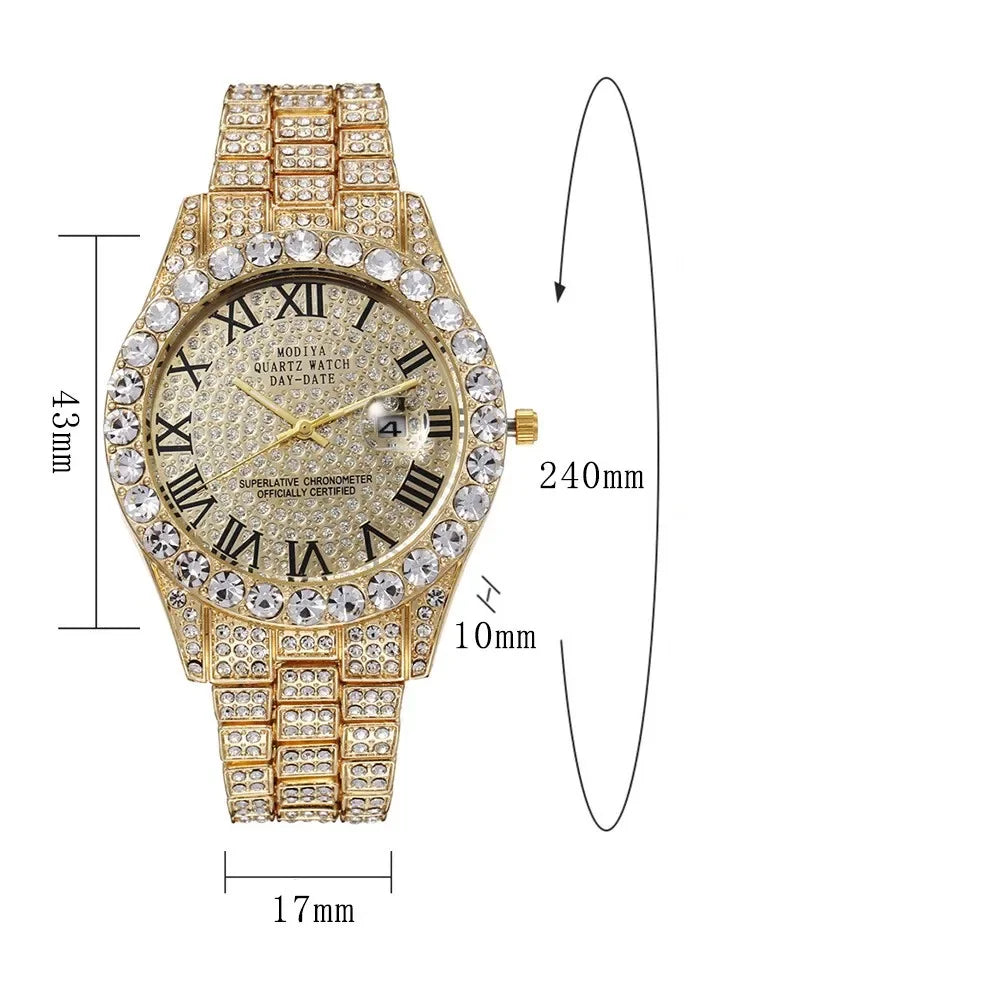Luxury Classic Golden Men's Steel Strap - Empire P.E
