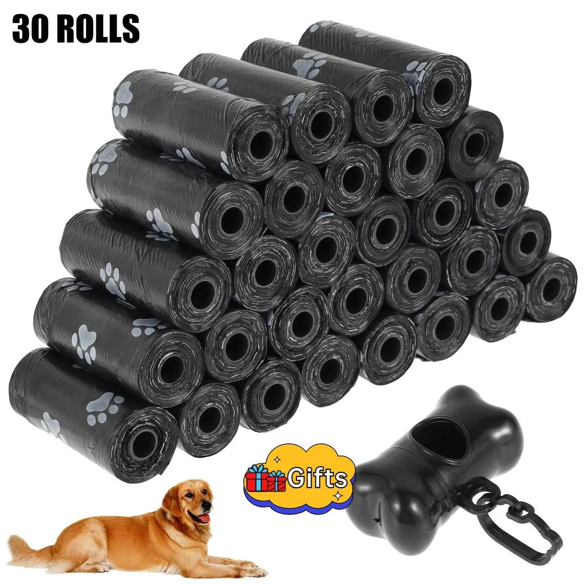 10/30/50Roll Dog Poop Bags Disposable Pet Waste Bags Dog Waste Bags Design Pet Poop Clean Pick Up Bone Bag Dispenser Tools - Empire P.E