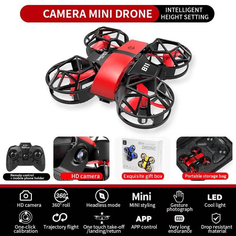Dowellin D12 Drone Mini Remote Control Aircraft New Children's Toy HD Dual Camera Fixed Height RC Quadcopter Starter Gifts - Empire P.E