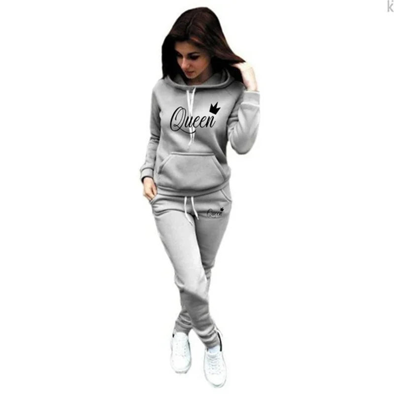 Hot women's 2-piece QUEEN print sports suit - Empire P.E