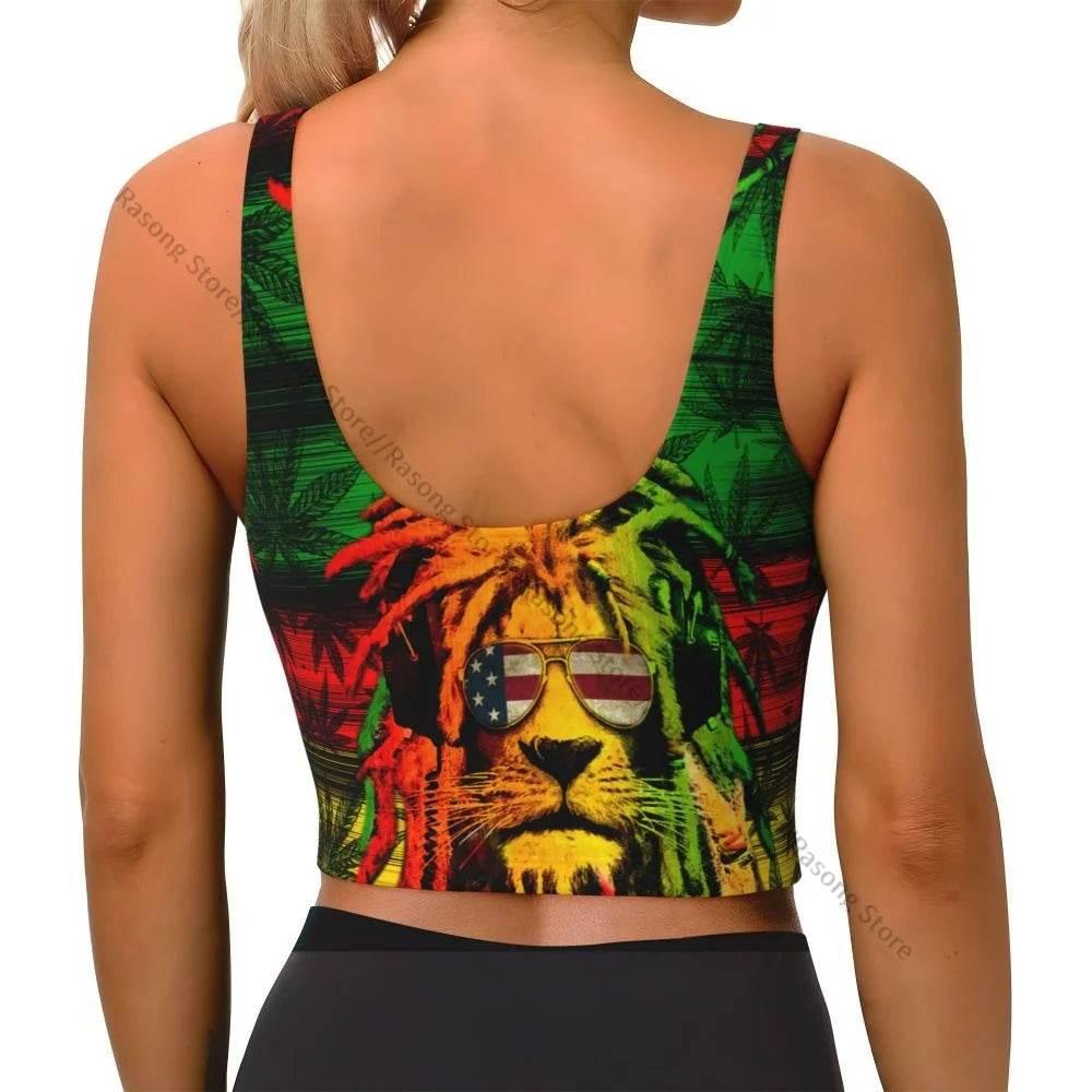 Sports Bra Women Running Yoga Clothes Vest Jamaica Kingdom Flag Gathering Fitness Vest - Empire P.E