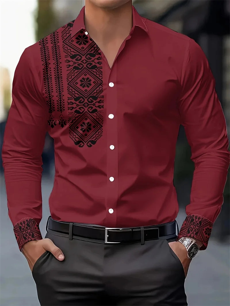 2025 new long sleeved men's printed shirt - Empire P.E