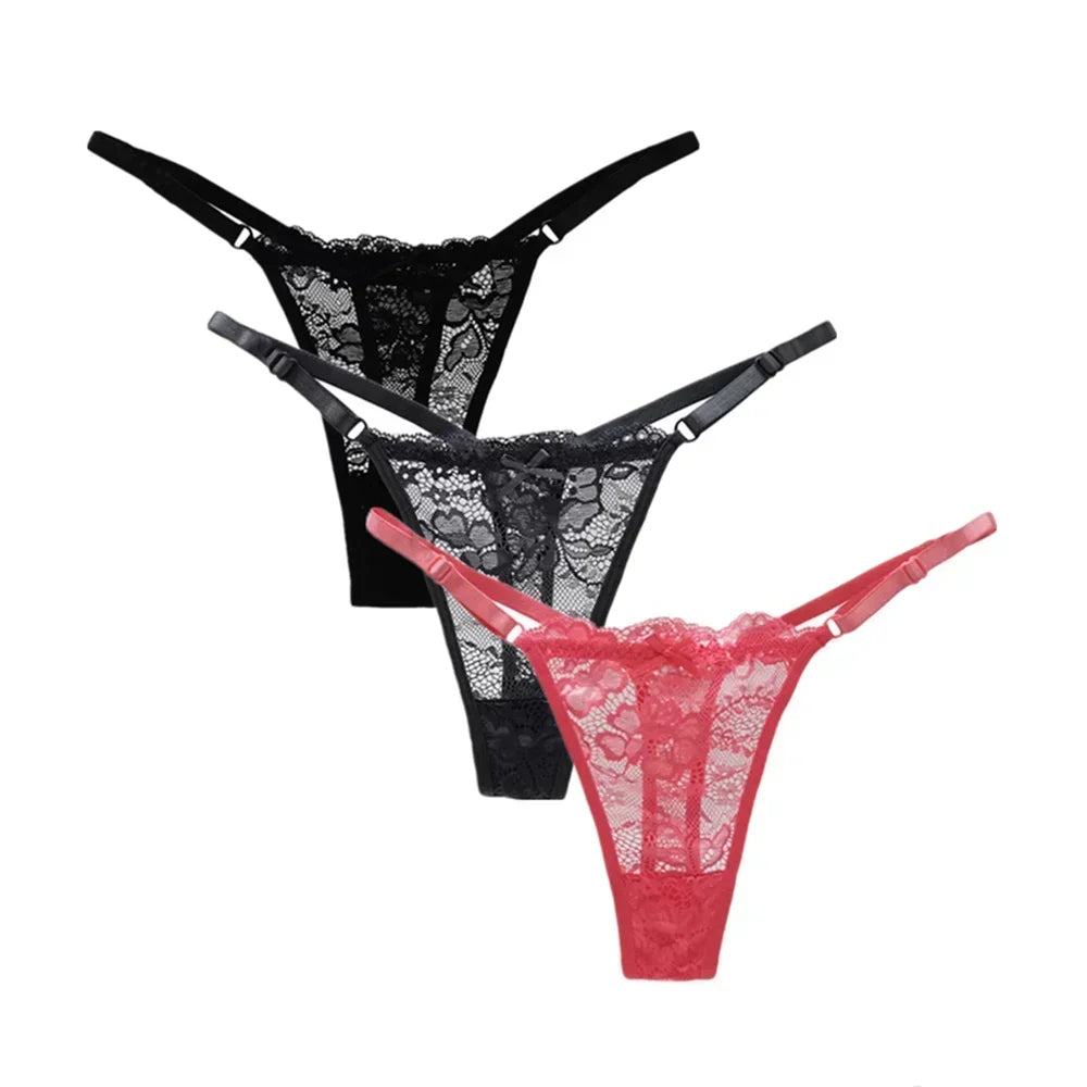 3pcs/set Adjustable Strap Mesh Thong - Empire P.E