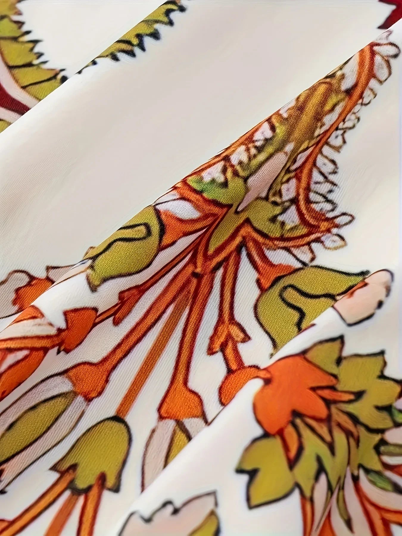 2024 Cross border New Flower Printed V-neck Strap Dress - Empire P.E