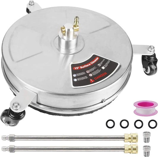 4000 PSI High Pressure Washer Surface Cleaner 15" Road Cleaner Stainless Steel Power Washer Accessory for Driveways Sidewalks - Empire P.E