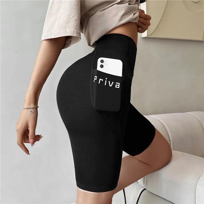 Women Yoga Sports Shorts High Waist Fitness Shorts Casual Streetwear Short Trousers Female Tight Shorts For Ladies Workout Pants - Empire P.E