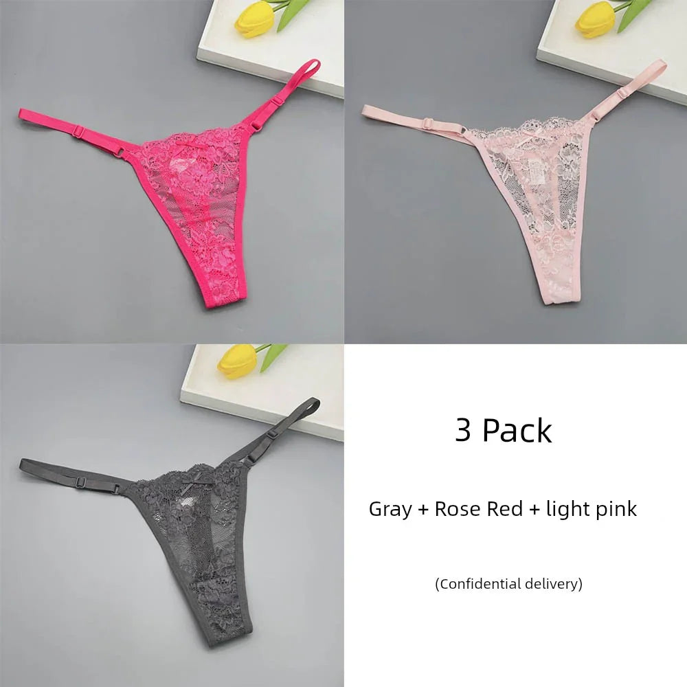 1/3 Pack Elastic Band Adjustable Belt Ladies Transparent Underwear - Empire P.E